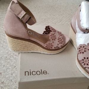 Nicole Nice Wedge Sandals - Mauve